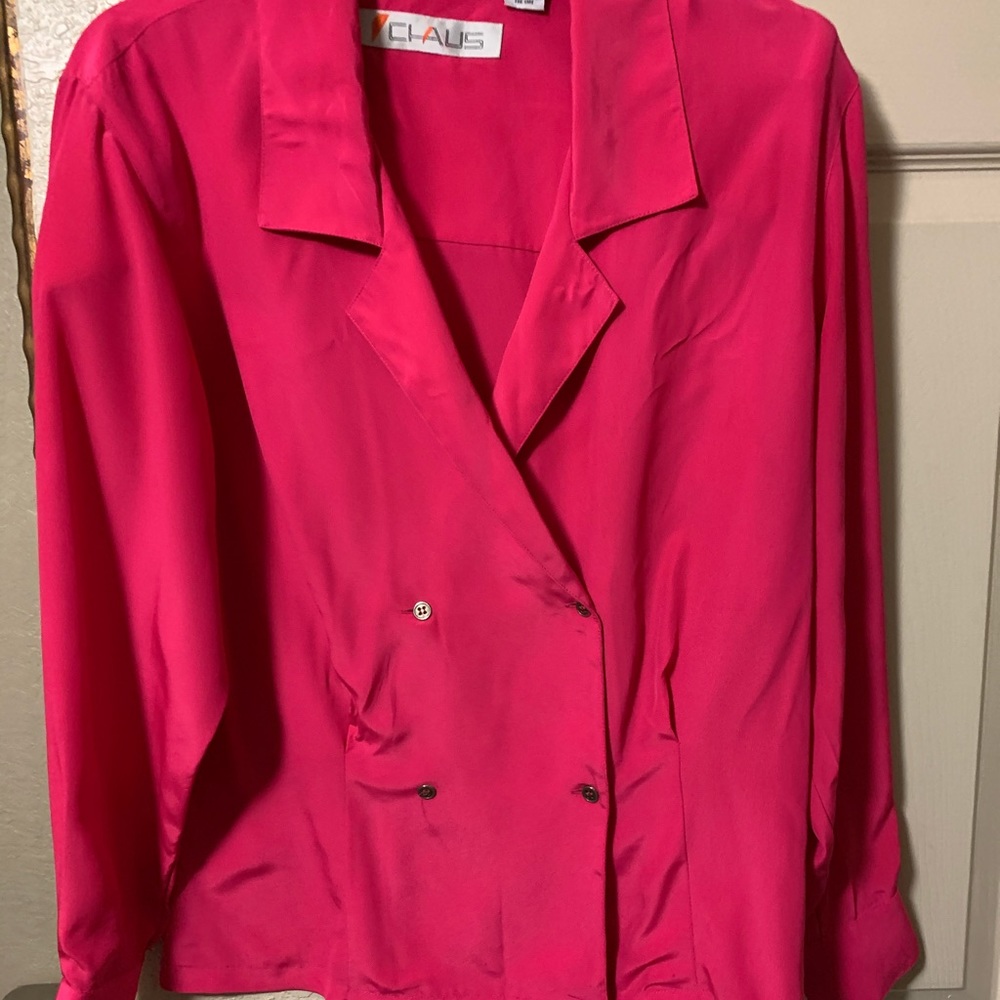 Women’s vintage bright pink shirt/blazer...